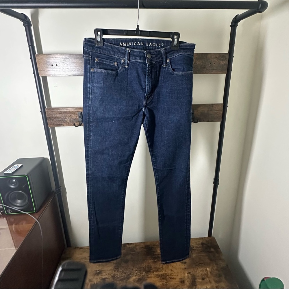 American Eagle Outfitters Men's Deep Indigo Slim Jeans